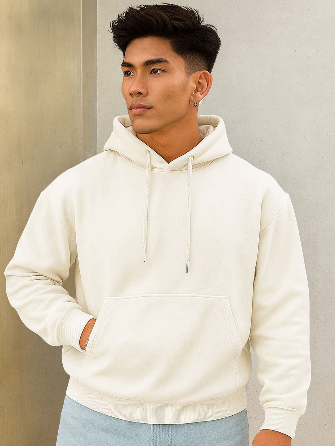 JUMPCUTS Men Hooded Full Sleeve Sweatshirt