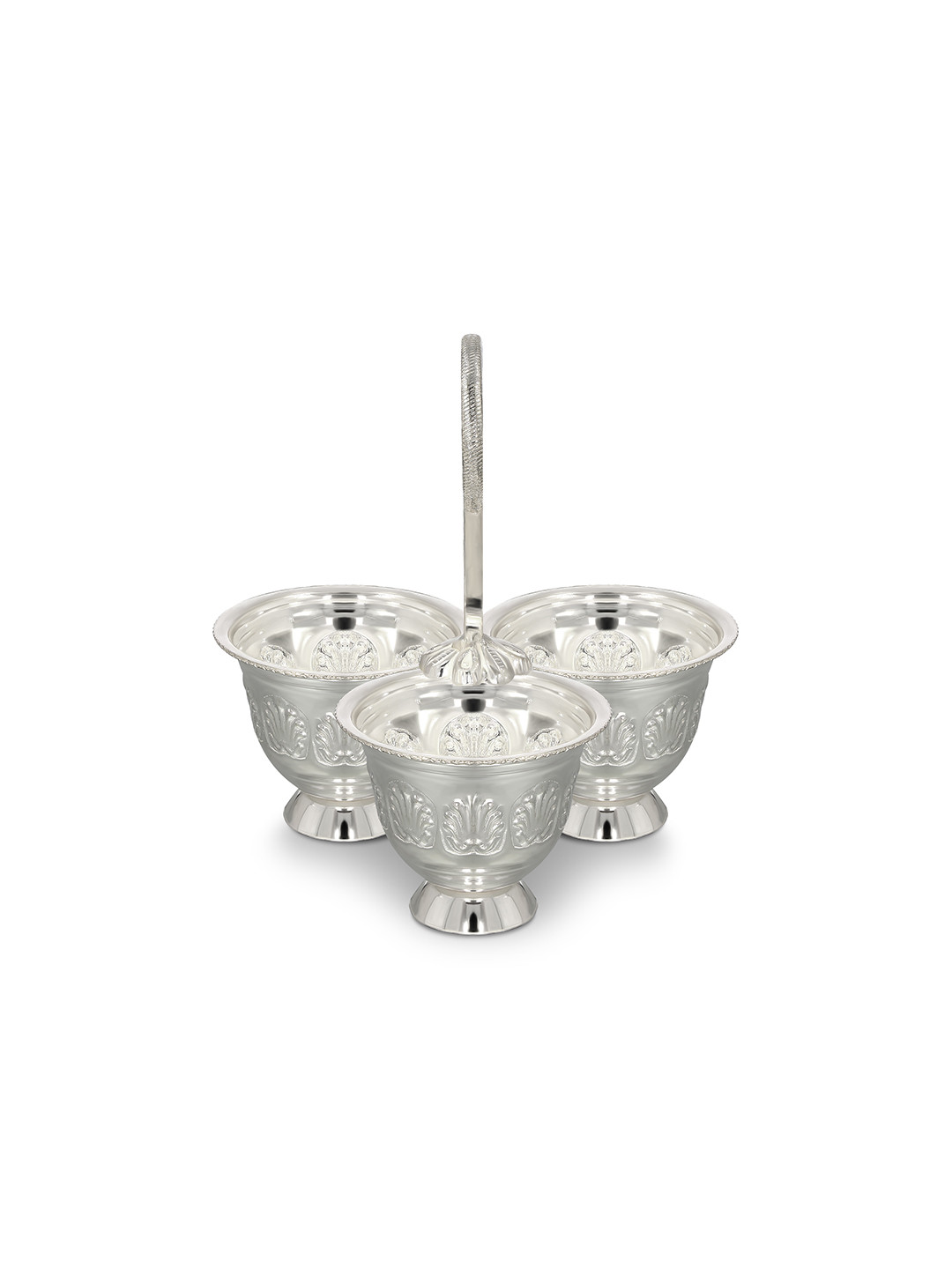 BHIMA Silver-Toned 925 Sterling Silver Chaturbhaag Kumkum Set