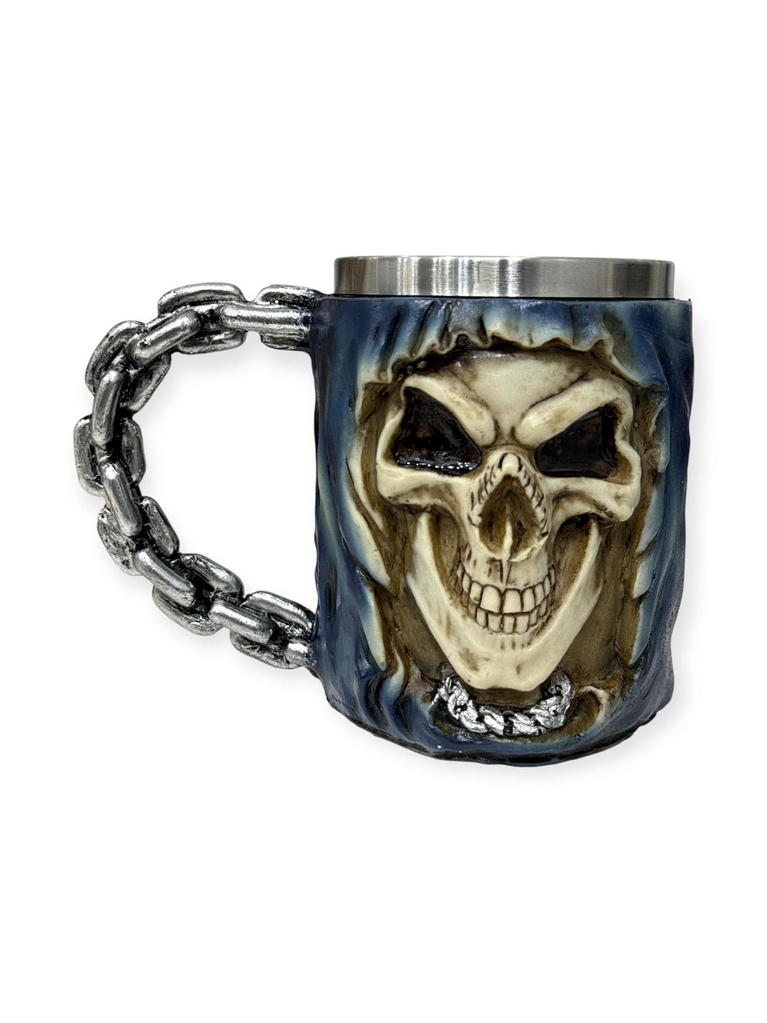 AUGEN Blue Textured  Stainless Steel Matte Cups