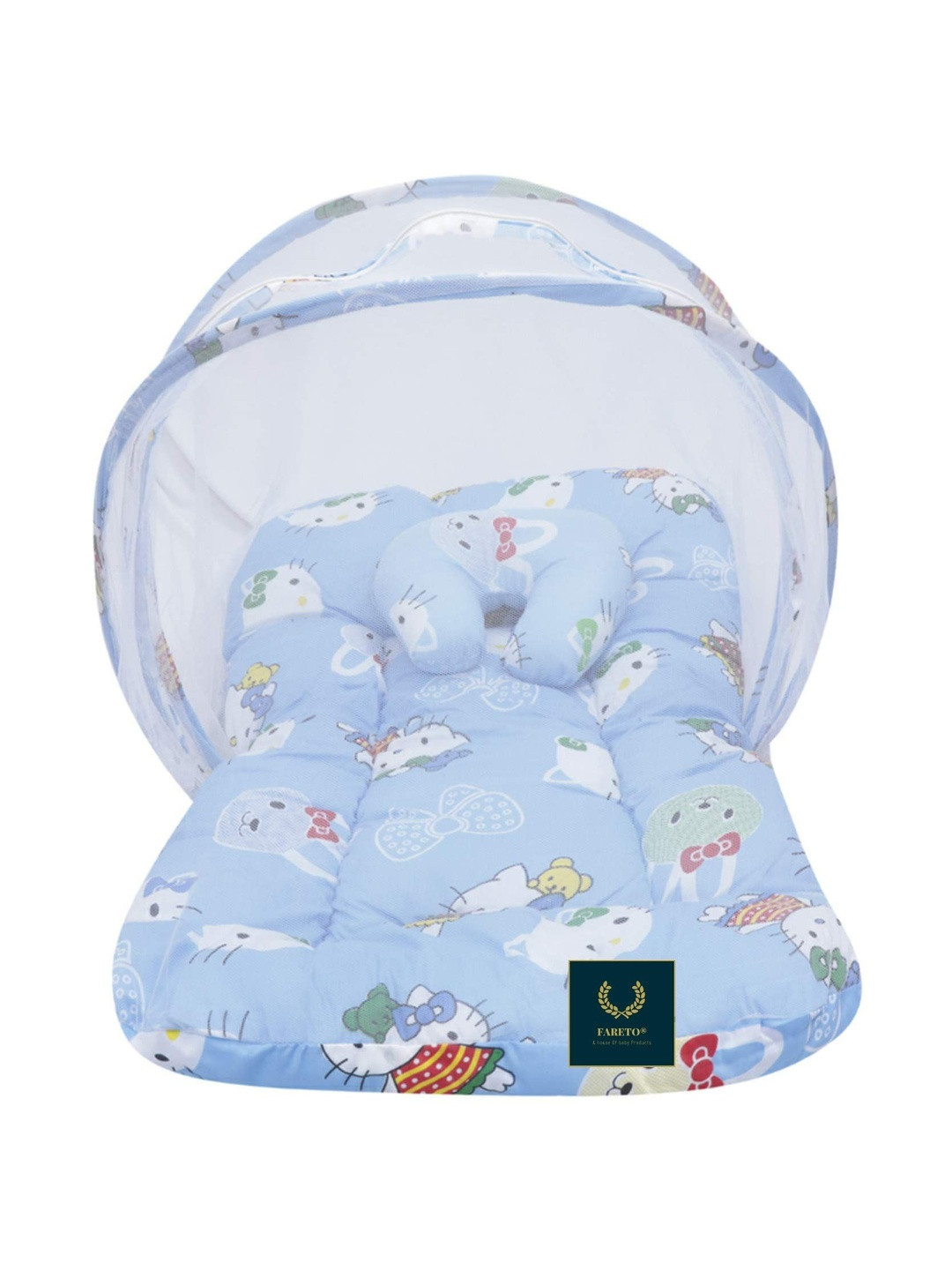 Fareto Infants Infants Printed Pure Cotton Foldable Baby Bed Set