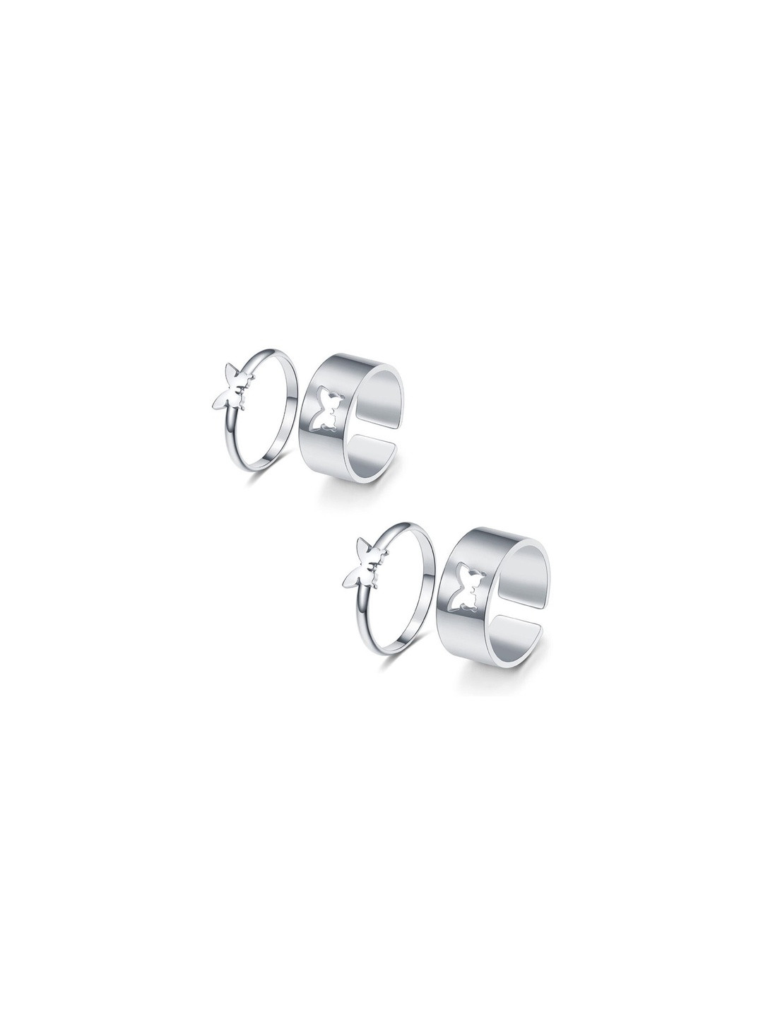 Teeragaj Set of 2 Butterfly Adjustable Finger Rings
