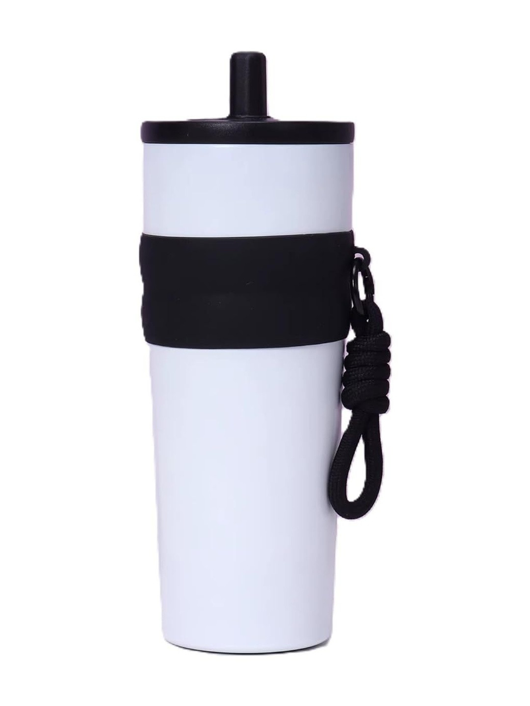 AUGEN White & Black Stainless Steel Colourblocked Double Wall Vacuum Water Bottle-710 ml