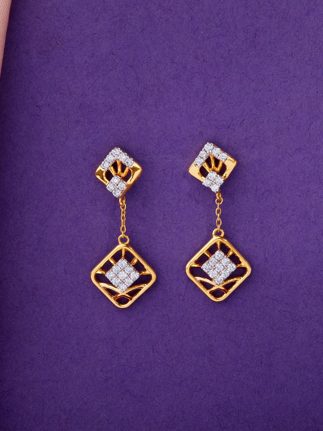 GIVA 14KT Gold & Lab Grown Diamond Celebrate Danglers-3.1 gms