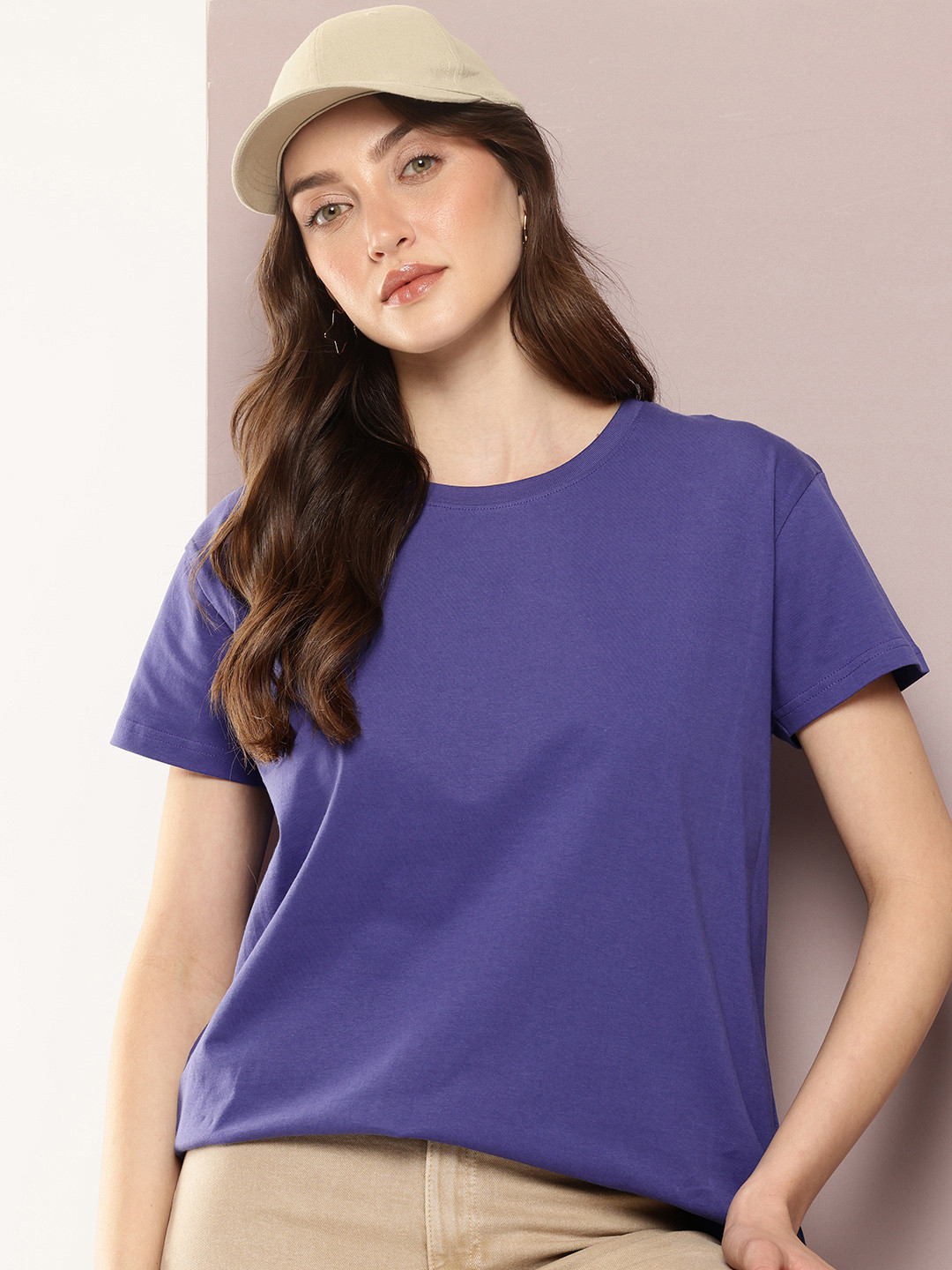 DILLINGER Womens Boxy Regular Plain Tshirt