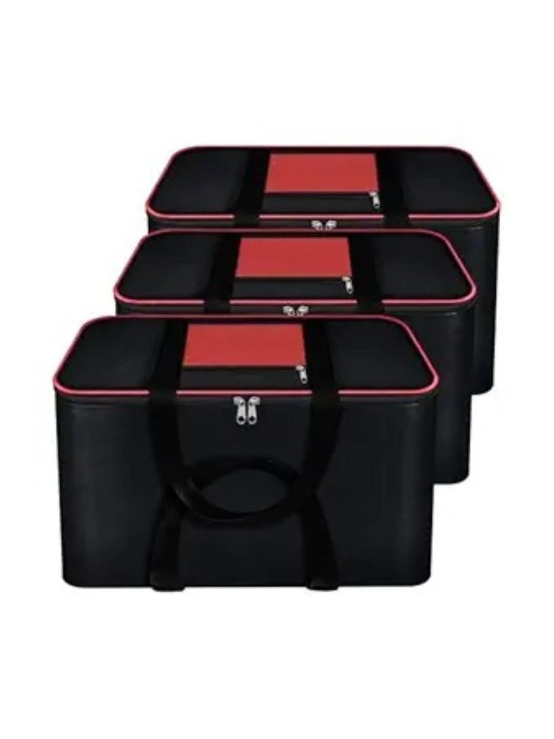 Minicraft Black Black & Red 3 Pcs Moisture Proof Suit Organisers