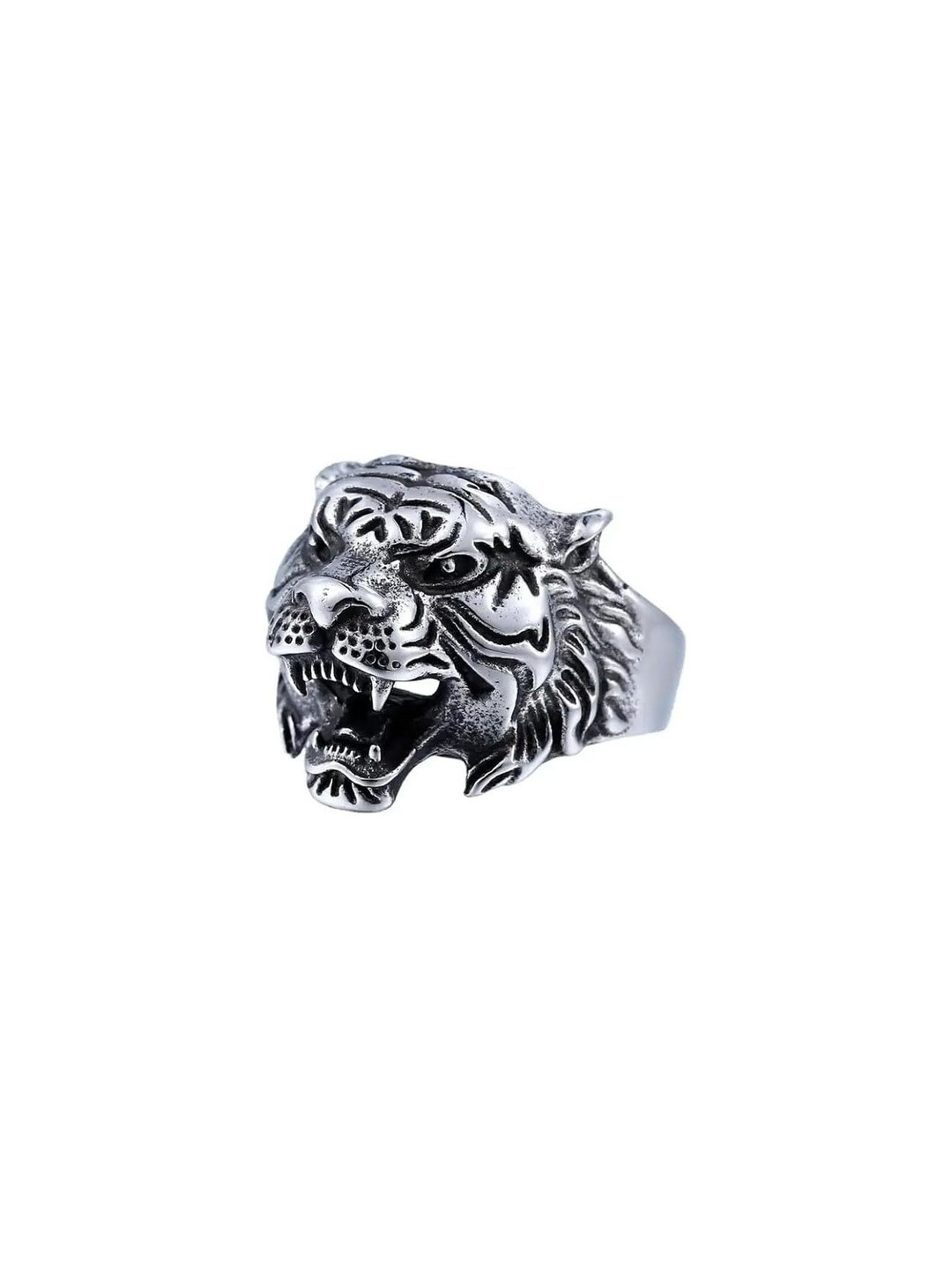 Teeragaj Stainless Steel Tiger Shaped Adjustable Finger Ring