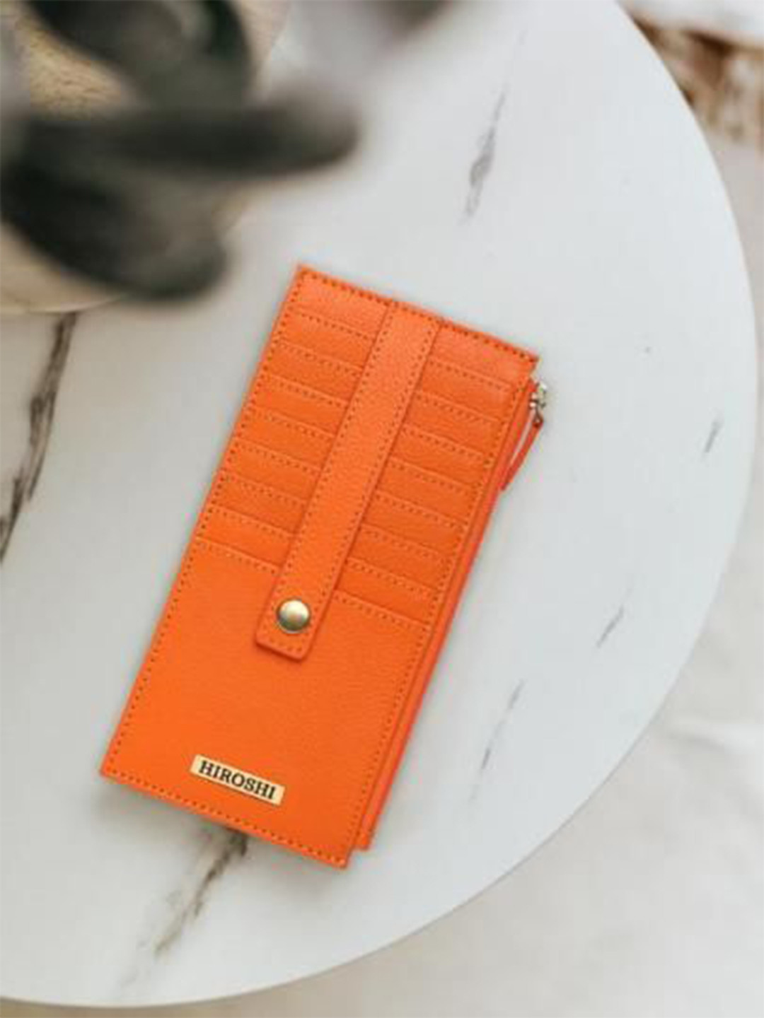 HIROSHI Kyoto Women Textured Genuine Leather Money Clip Handheld Purse