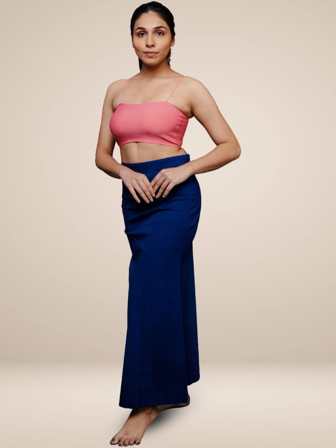 SAREESHADOW Women Mid-Rise Flared Cotton Saree Shapewear