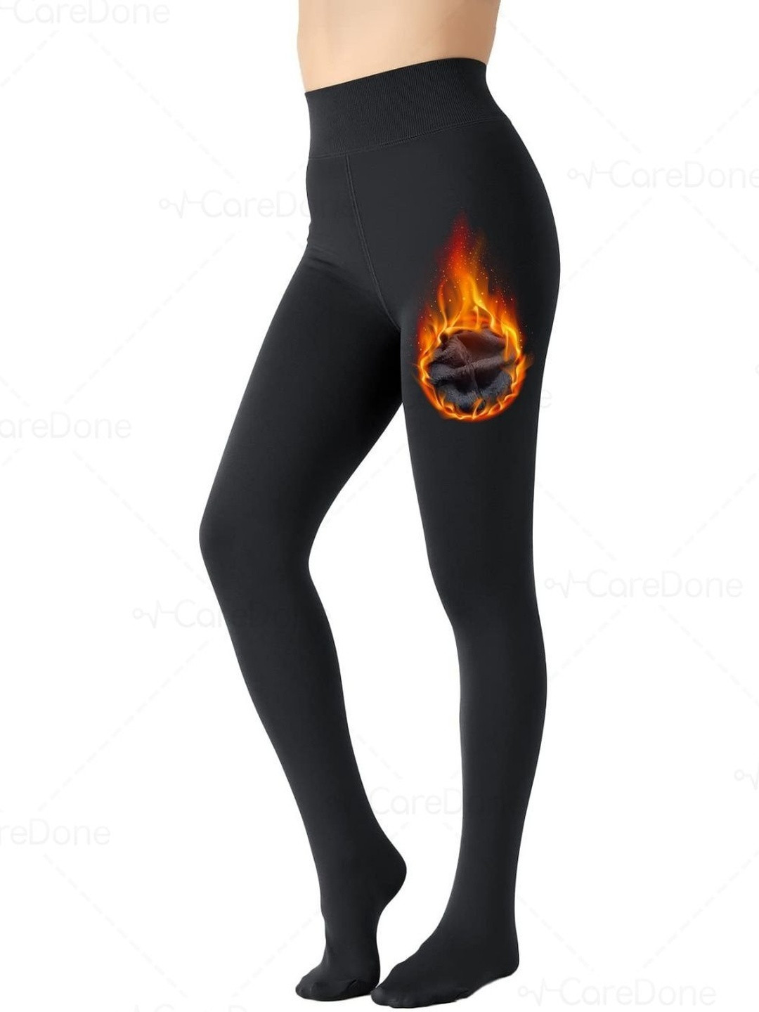 CareDone Women Solid Slim Fit Mid-Rise Highly Stretchable Waistband Stocking