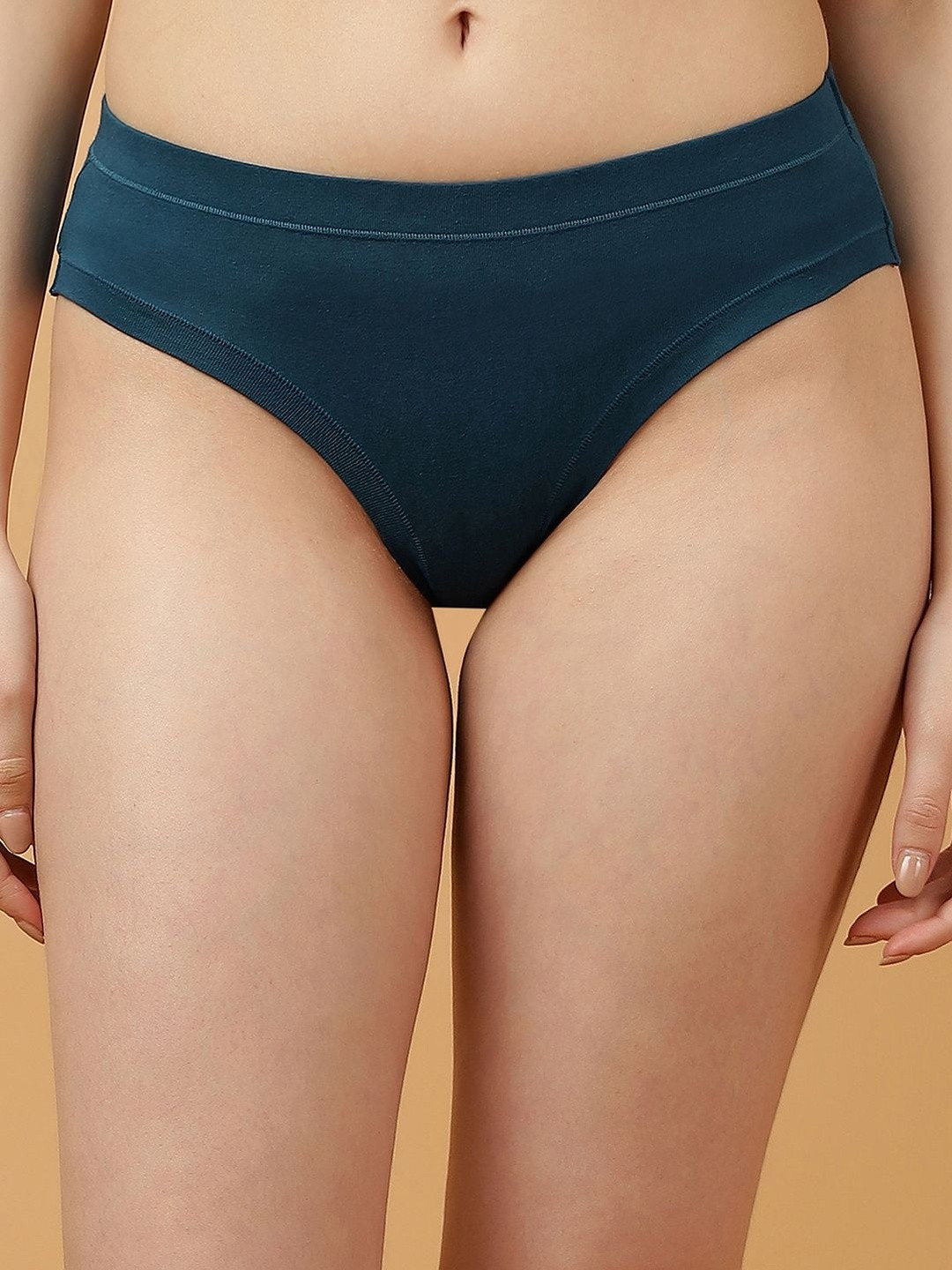 Soie Women Pack Of 2 Cotton Mid Rise Stretchable Seamless Full Coverage Bikini Briefs