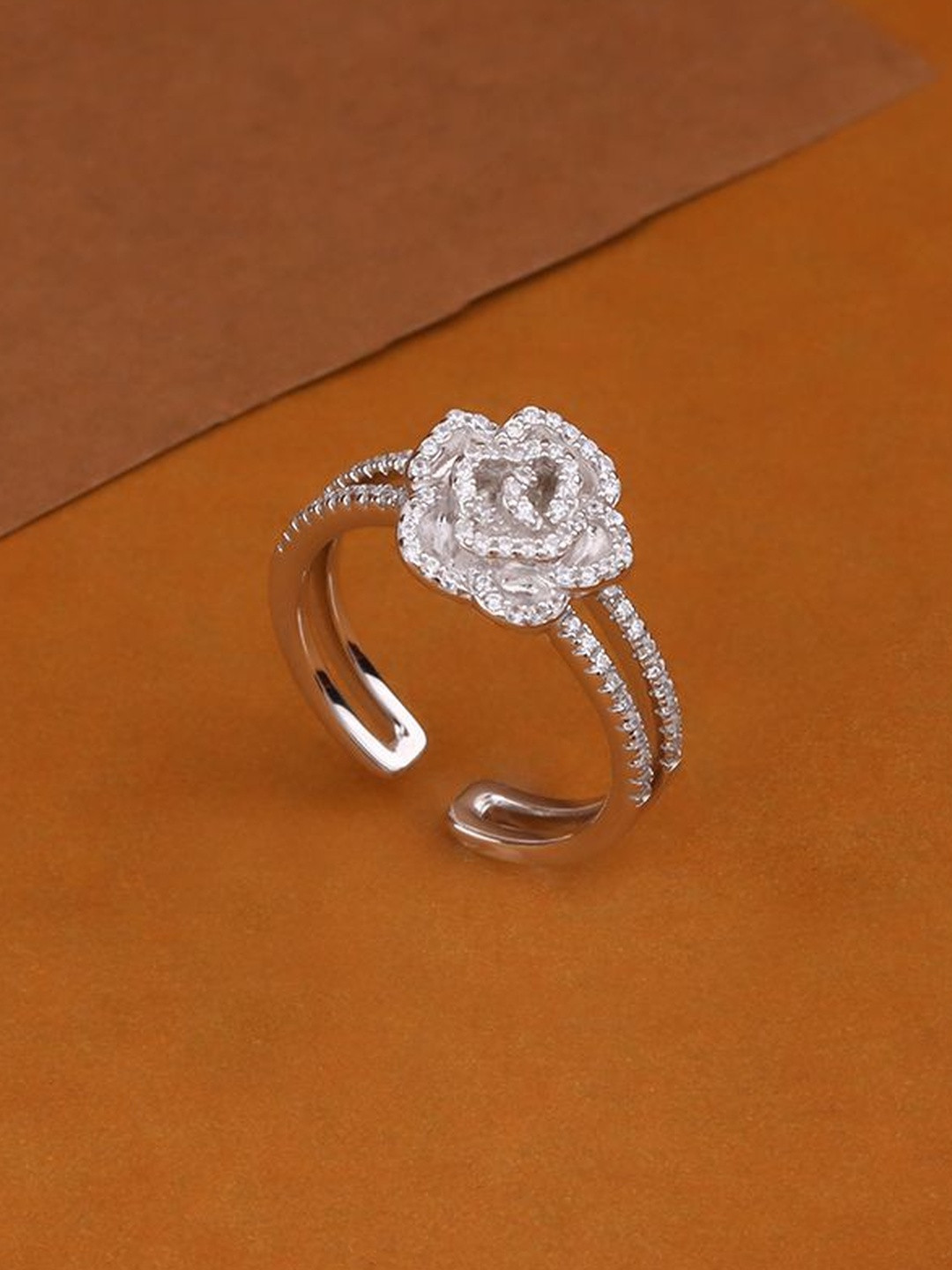 Eri Zirconia-Studded Adjustable Finger Ring