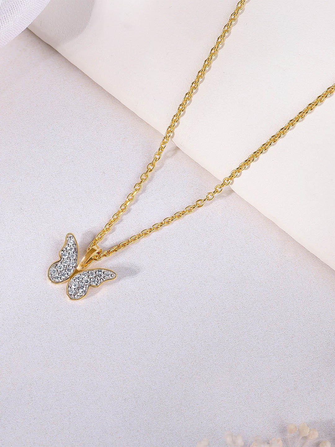 GIVA  Women Yellow Gold Pendant Diamond
