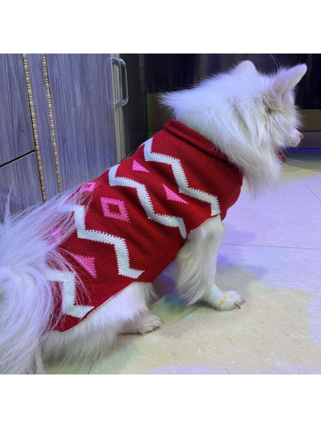Lulala Geometric Printed Dogs & Cats Sweater