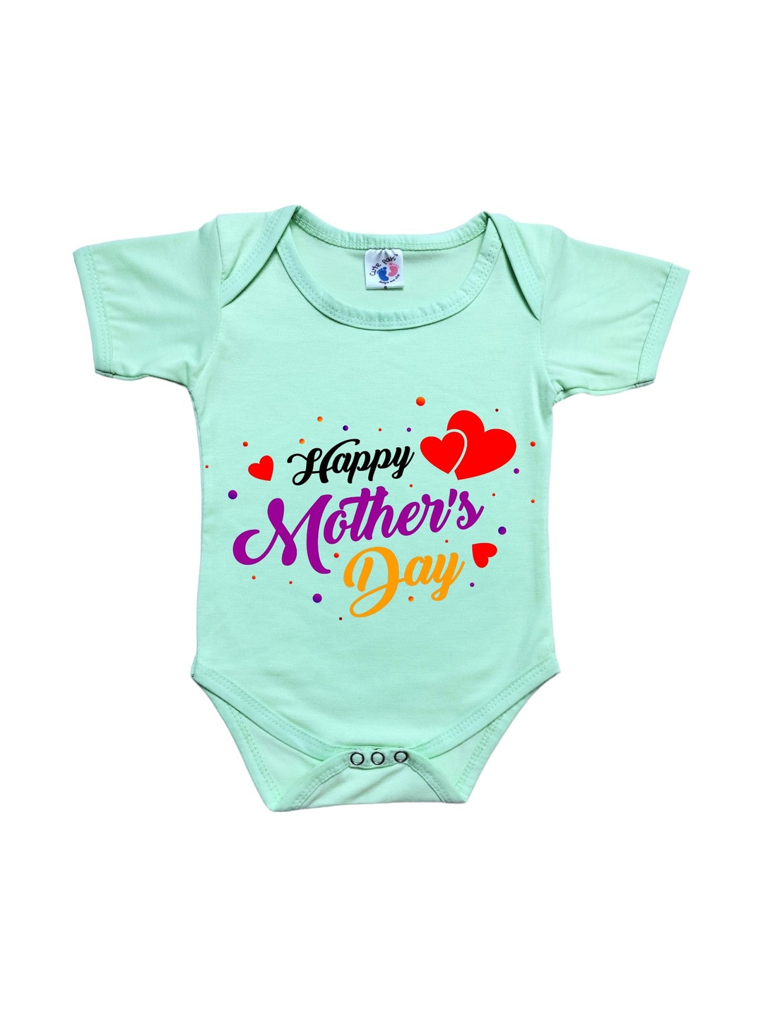 Cute Pals Infants Happy Mother's Day Printed Envelope Neck Cotton Bodysuit