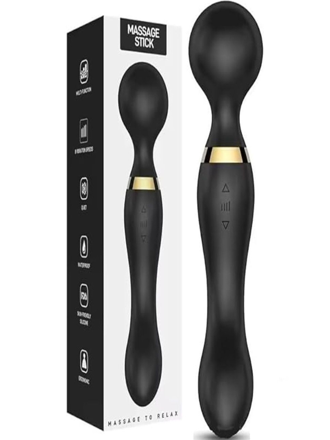 VAVSU Dual Head Massager For Pain Relief - Black