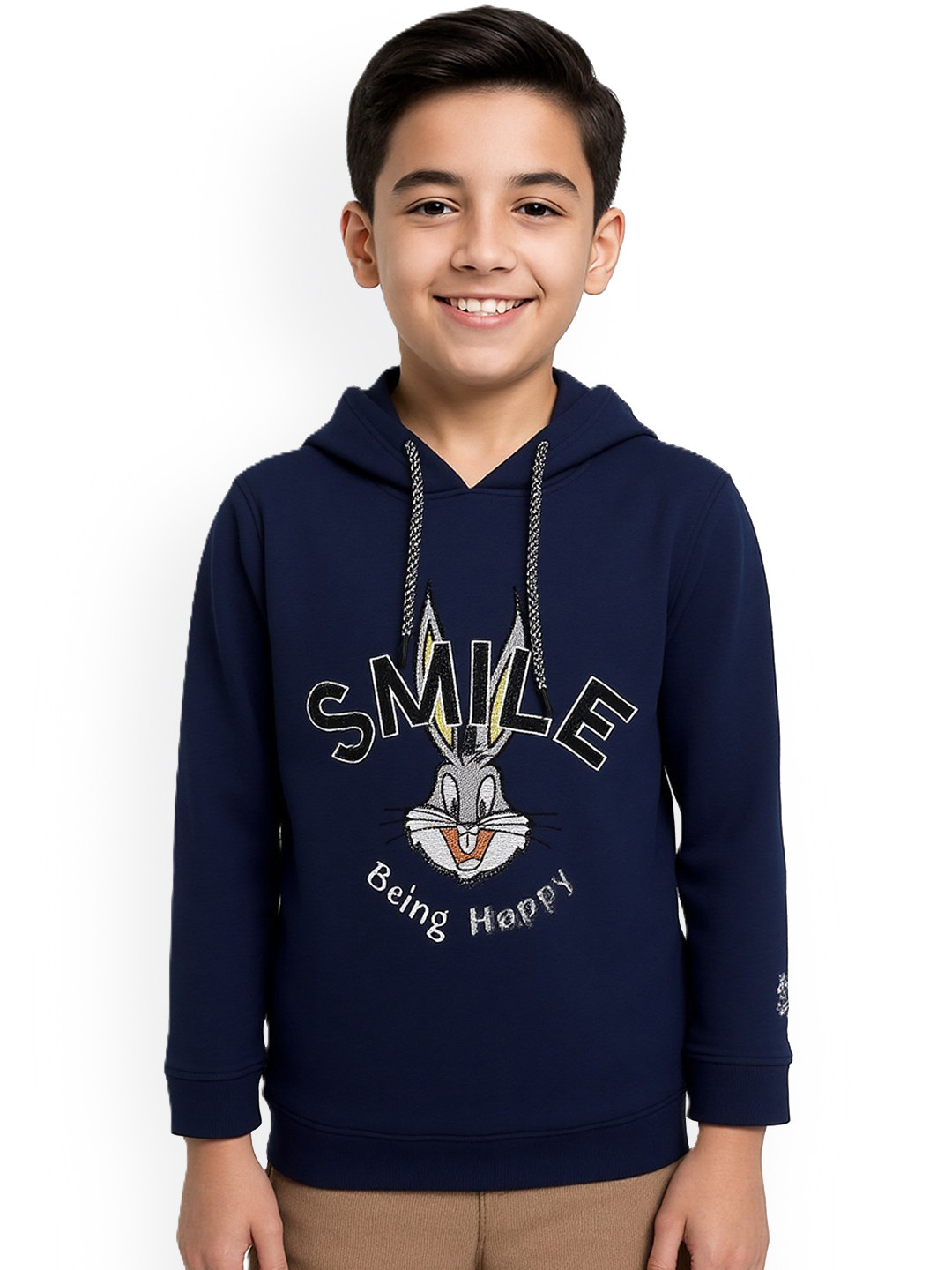 CAVIO Boys Bugs Bunny Printed Hooded Cotton Sweatshirts