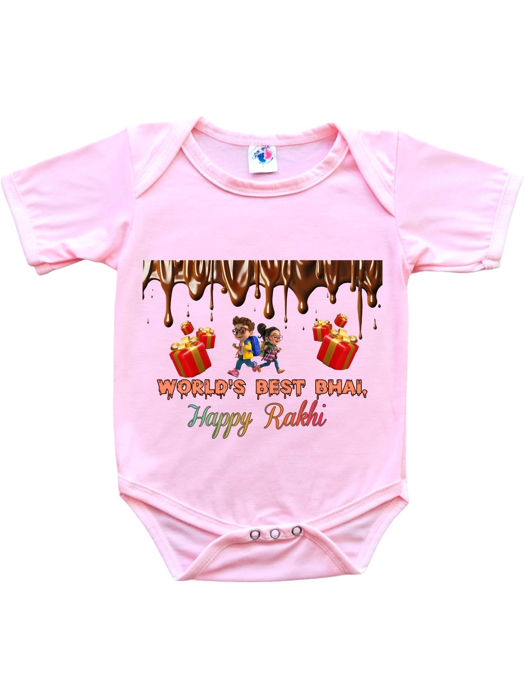 Cute Pals My 1st Rakhi Printed Cotton Bodysuits