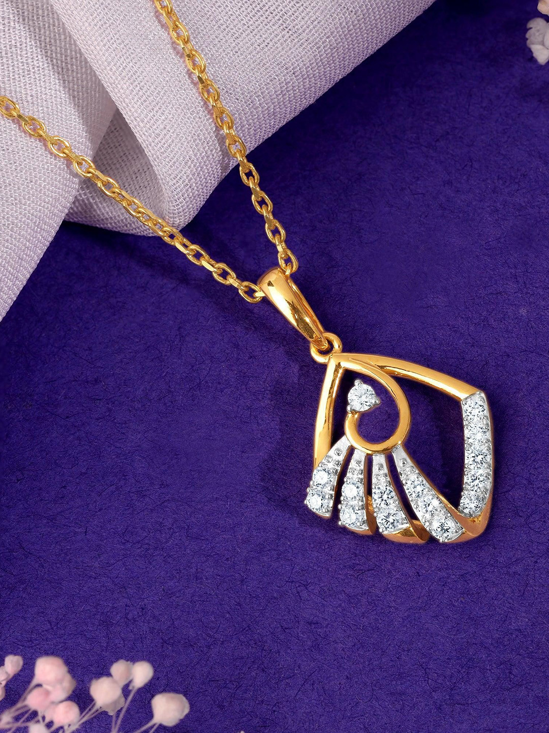 GIVA Angular Diamond Pendant-2.291 gms