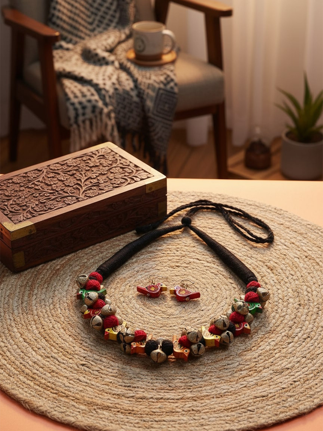 FIROZA Birds Design Tribal Jewellery Set