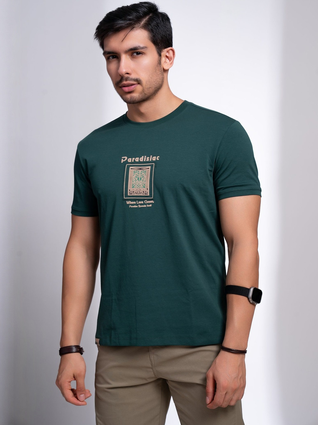 nostrum Graphic Printed Short Sleeves Cotton Regular Fit T-shirt