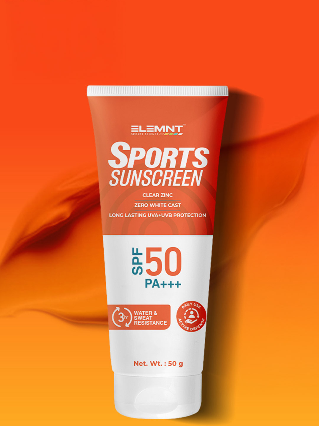 Elemnt Sports Science Sweat & Water Resistant Sports Sunscreen SPF 50 PA +++ - 50g