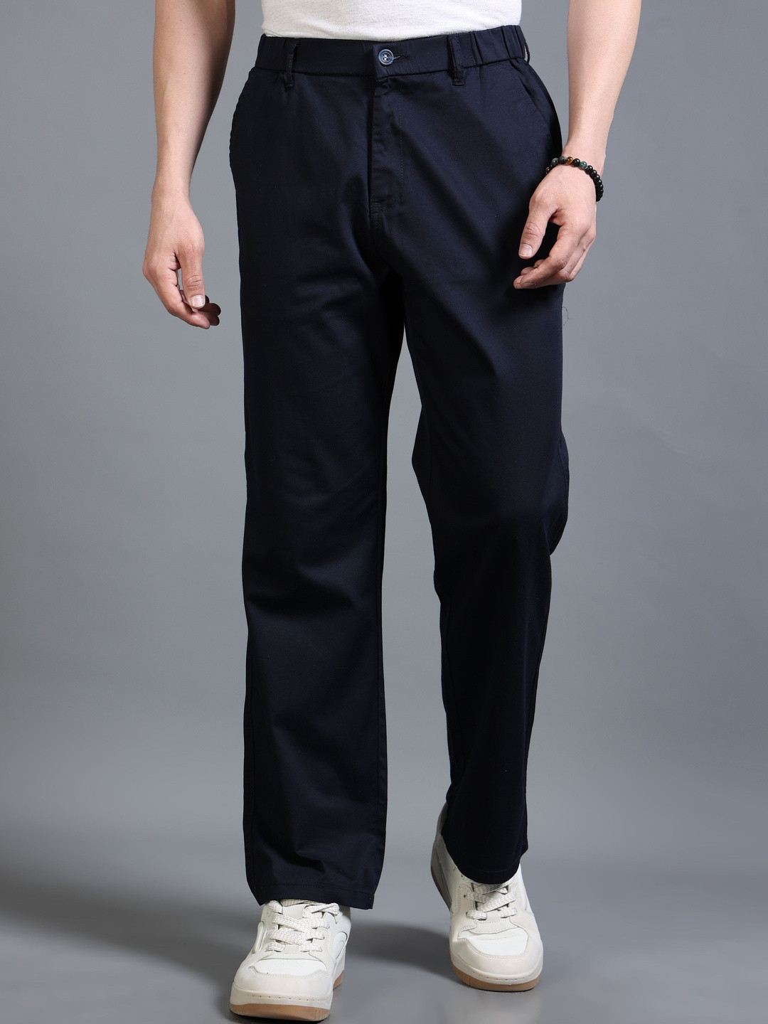 Kolor Fusion Men Smart Relaxed Fit Mid-Rise Flat-Front Chinos Trousers