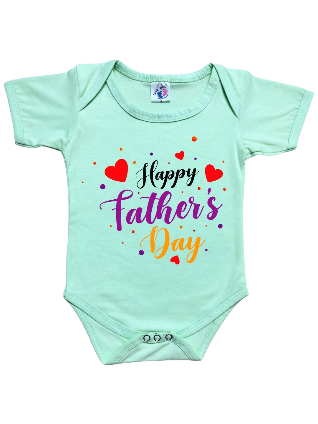 Cute Pals Infants Happy Father's Day Printed Cotton Bodysuit