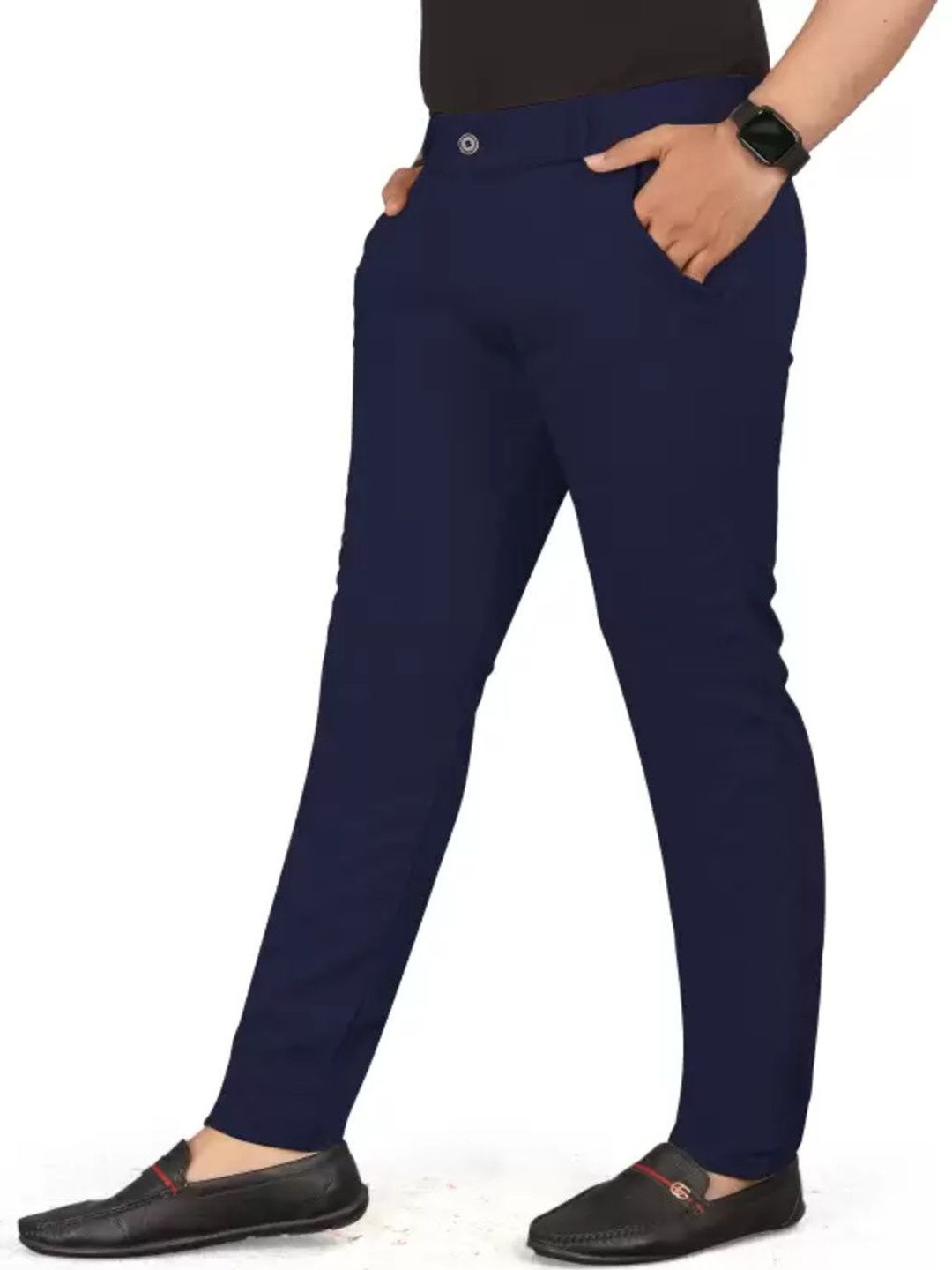 TENIT Men Urban Slim Slim Fit Mid-Rise Flat-Front Trousers