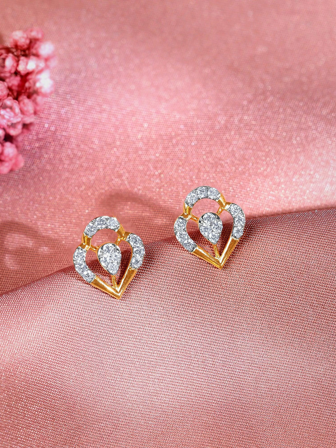 GIVA 18KT Gold Petal Bloom Lab Grown Diamond Studs-2.84 gms