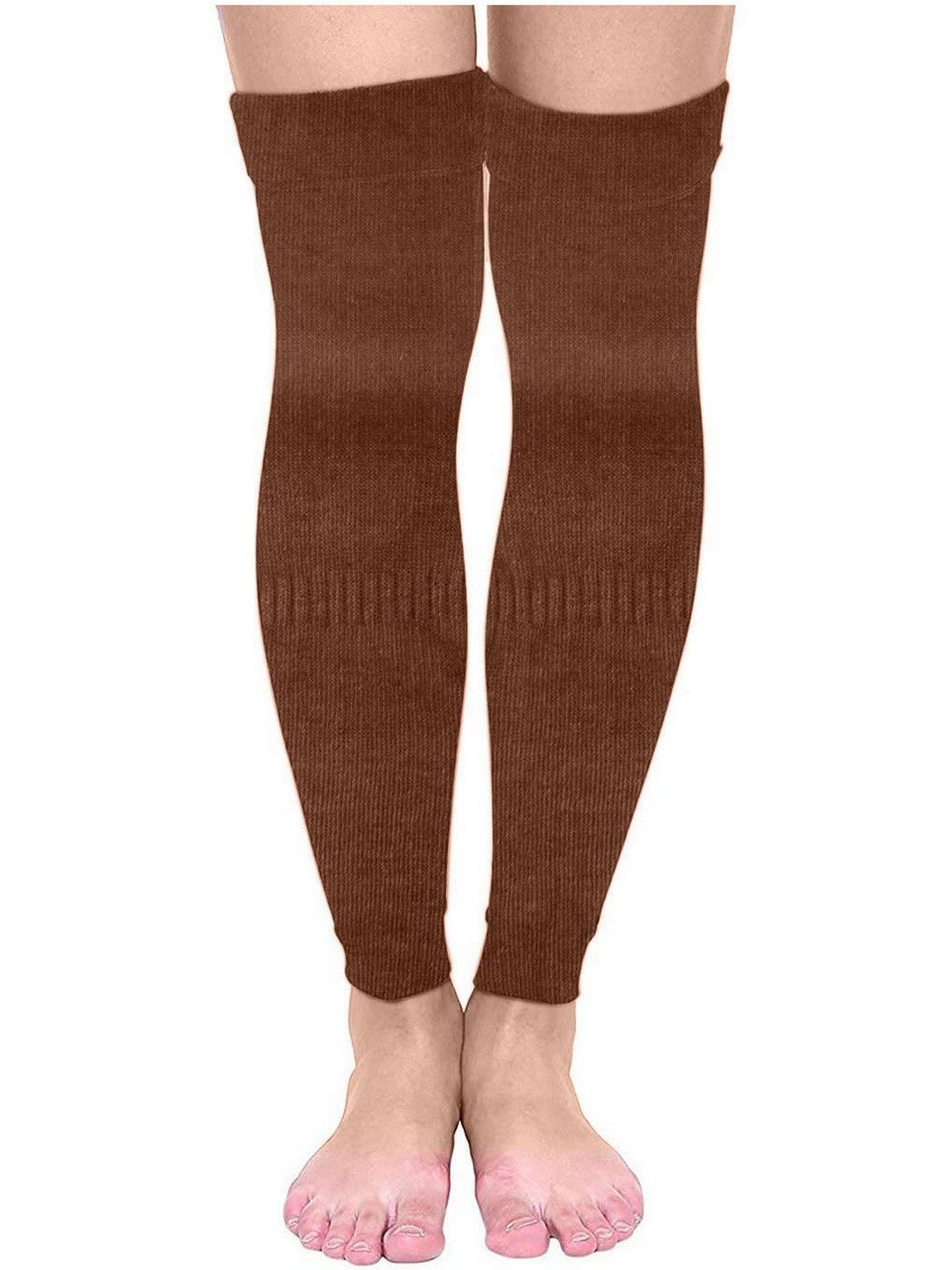 Infispace Unisex Knee-Length Leg Warmer Woollen Socks with Ribbed Grip