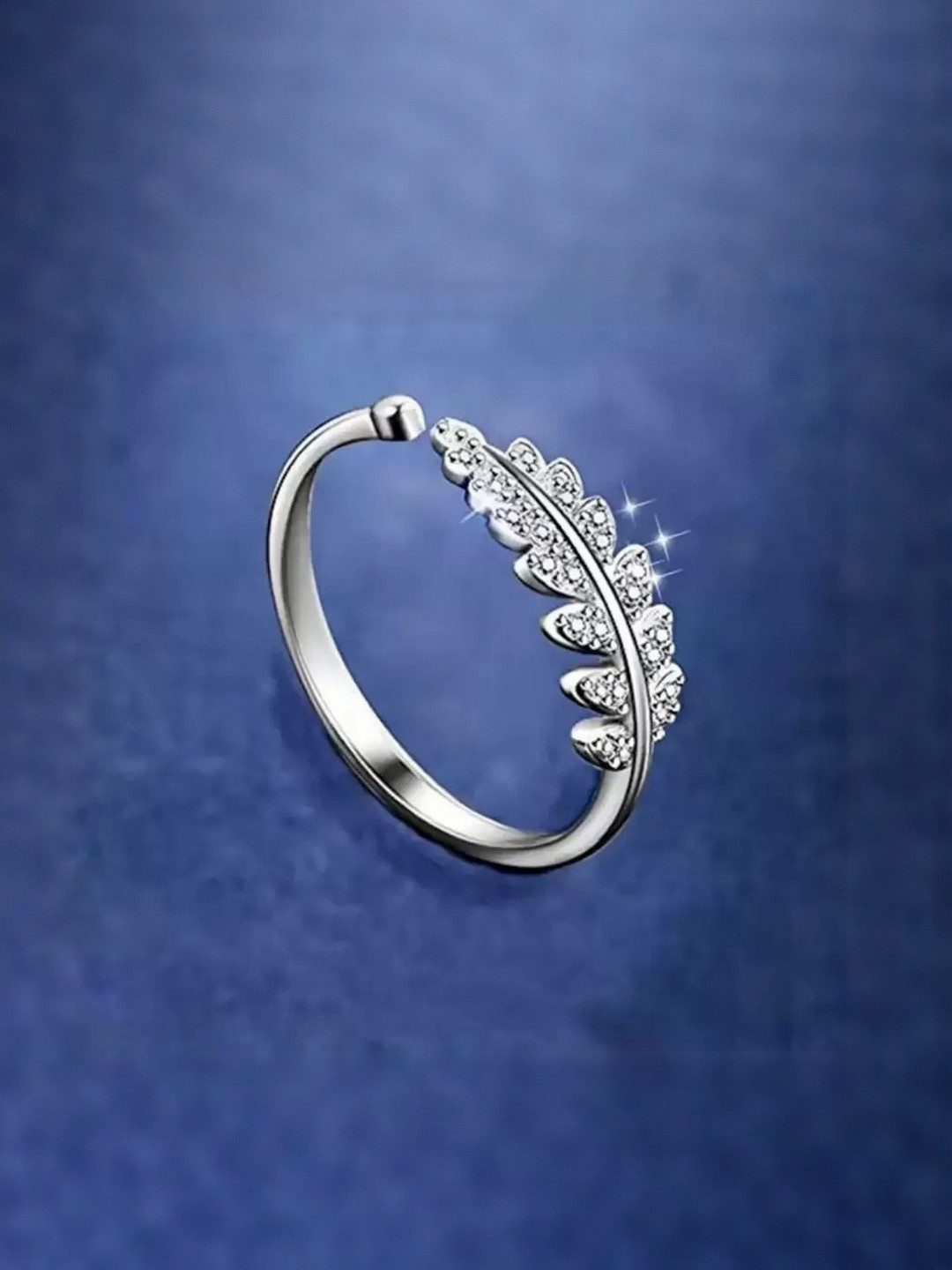 Teeragaj Adjustable Stone-Studded Finger Ring