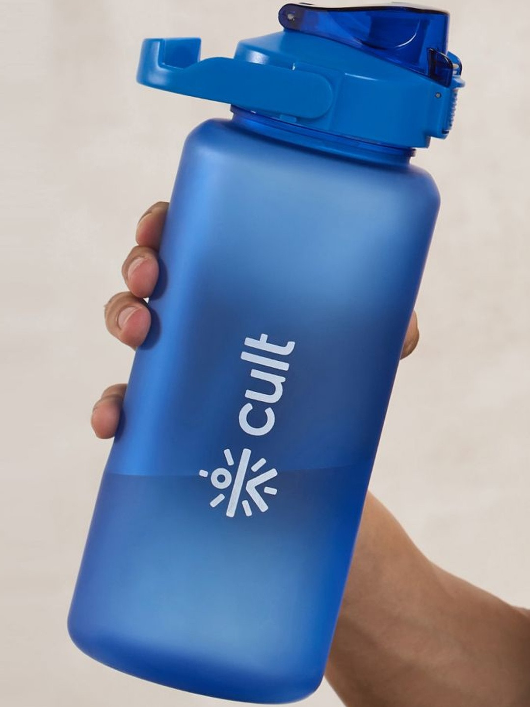 CULT Blue & White Brand Logo Printed Motivational Sipper Water Bottle 2L
