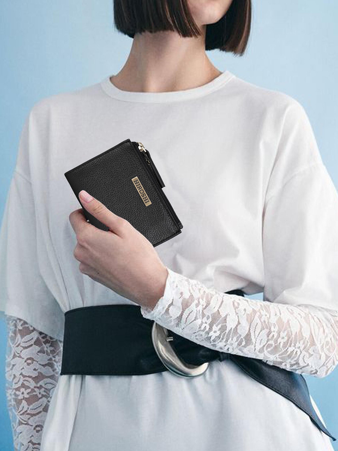 HIROSHI Women Leather Yokohama Minimal Two Fold Wallet