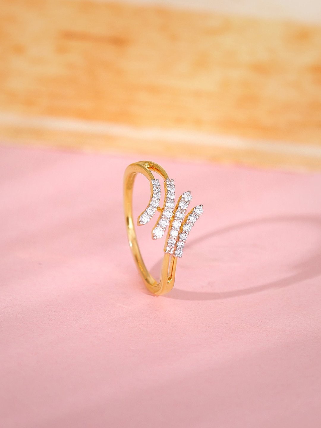 GIVA Gold Style Icon Diamond Ring-1.97 gms