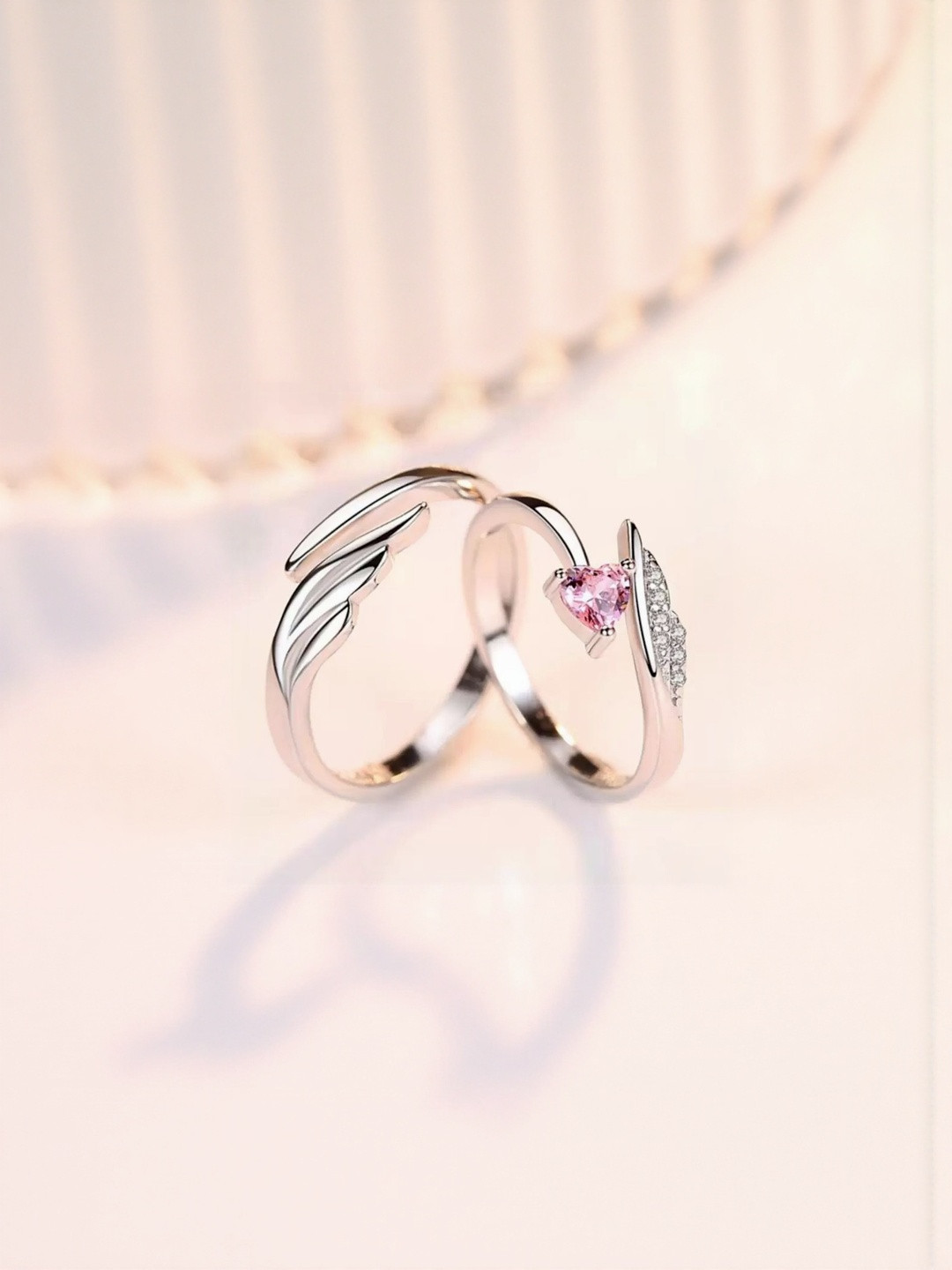 J.S ENTERPRISES Unisex Set Of 2 Wave Finger Ring