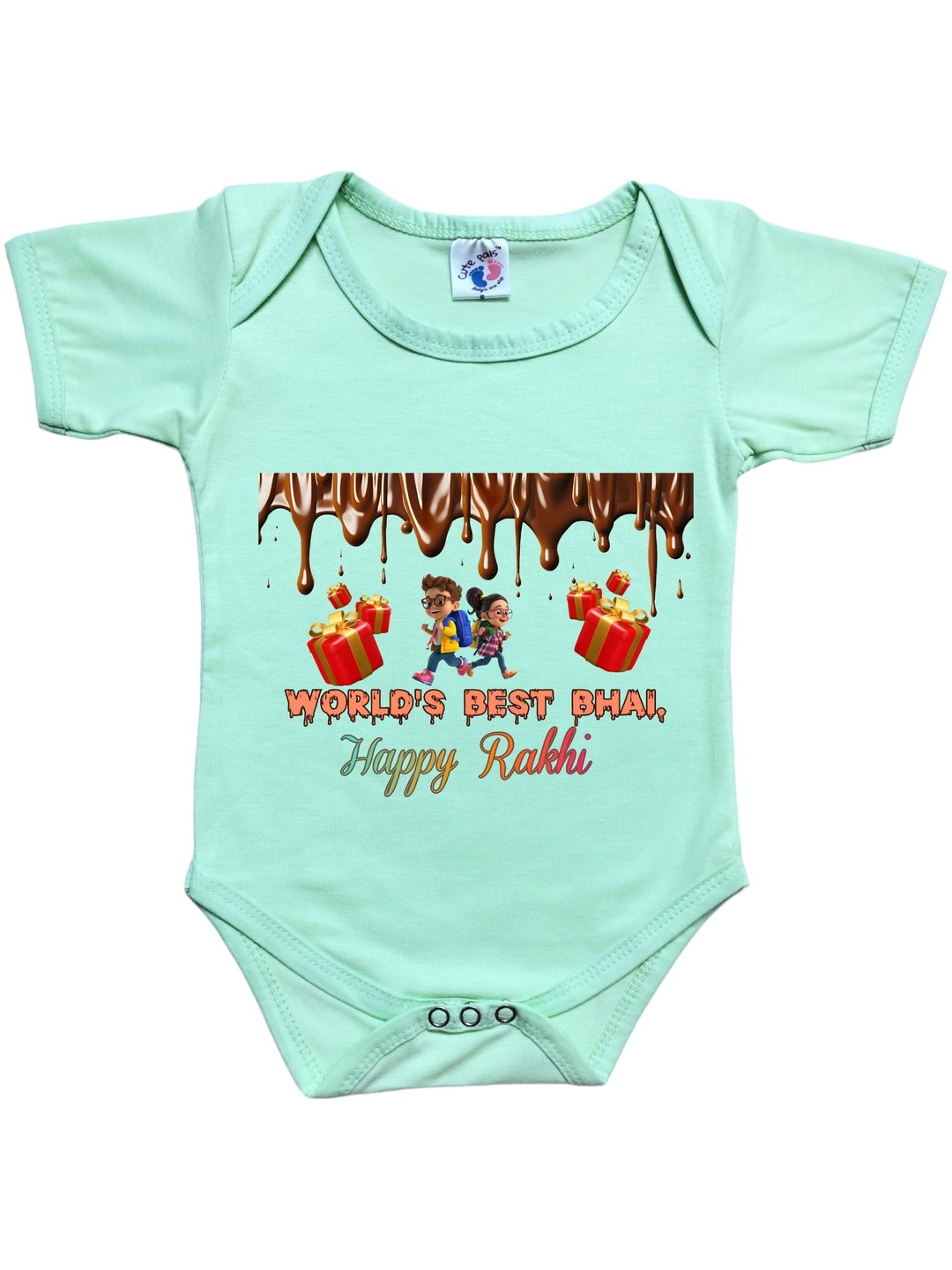 Cute Pals Infants Rakhi Theme Printed Cotton Bodysuits