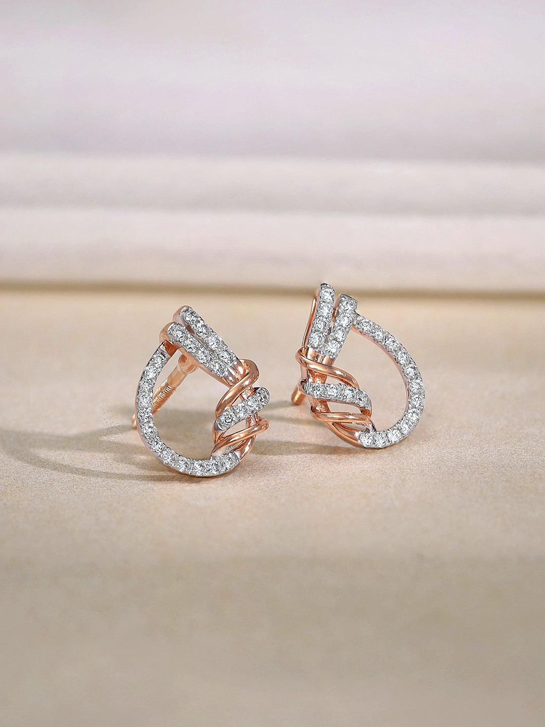 GIVA 14Kt Gold Pear Stud Earrings Lab Grown Diamond-2.68 gms