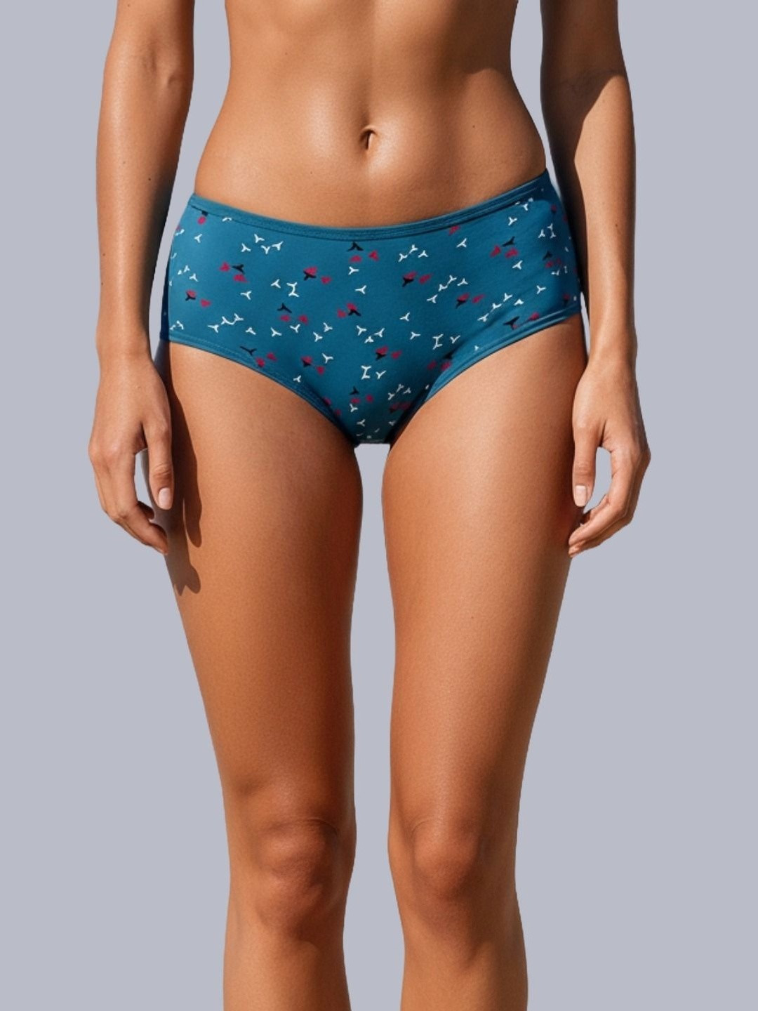 Eden Women Printed Mid-Rise Pure Cotton Full Coverage Hipster Briefs