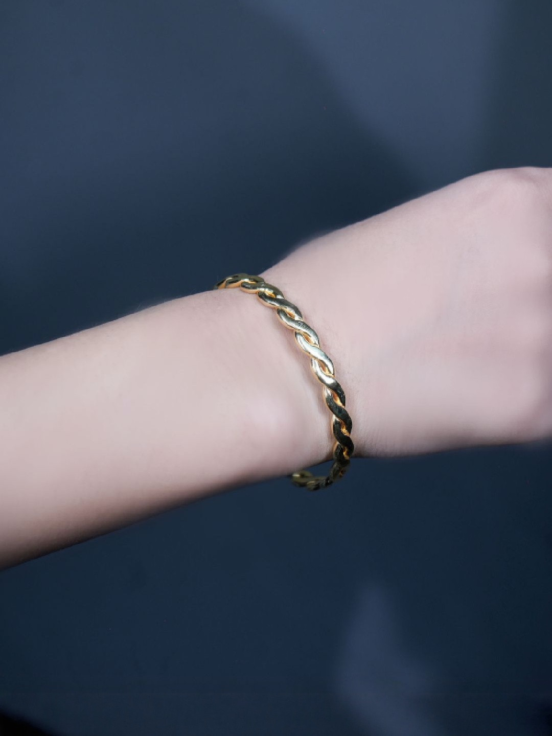 Kinavah Silver Gold-Plated Cuff Bracelet