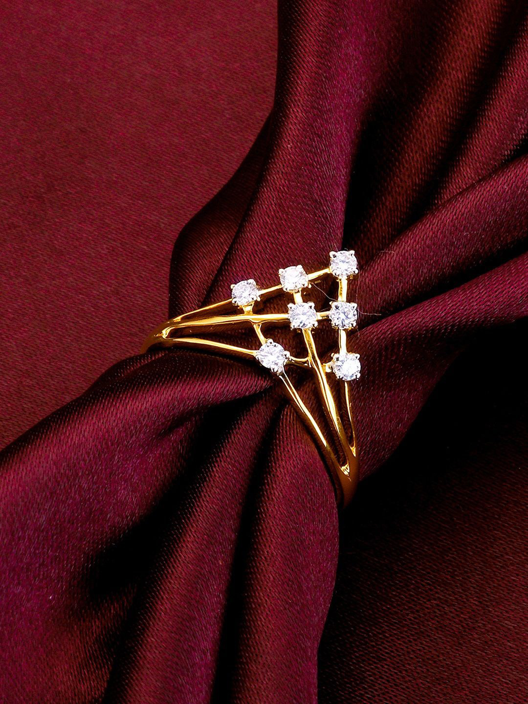 GIVA 14KT Gold Diamond Ring-1.35 gms