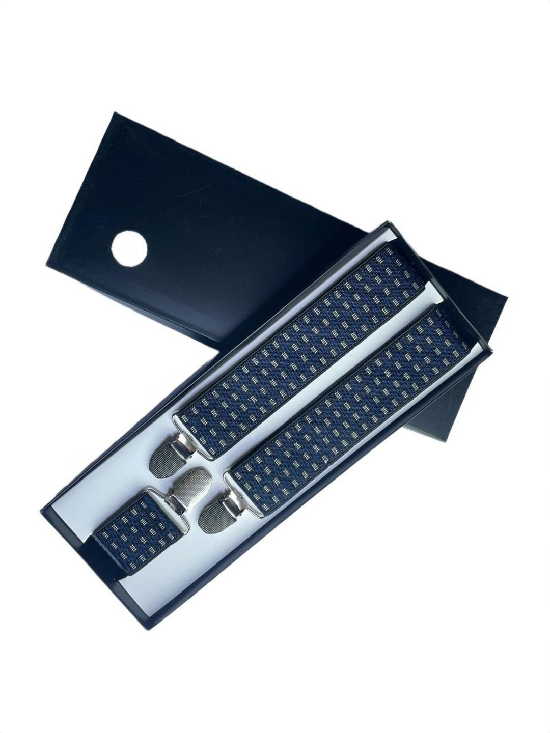 CALIXTO Men Navy Blue Printed Y-Back Suspenders