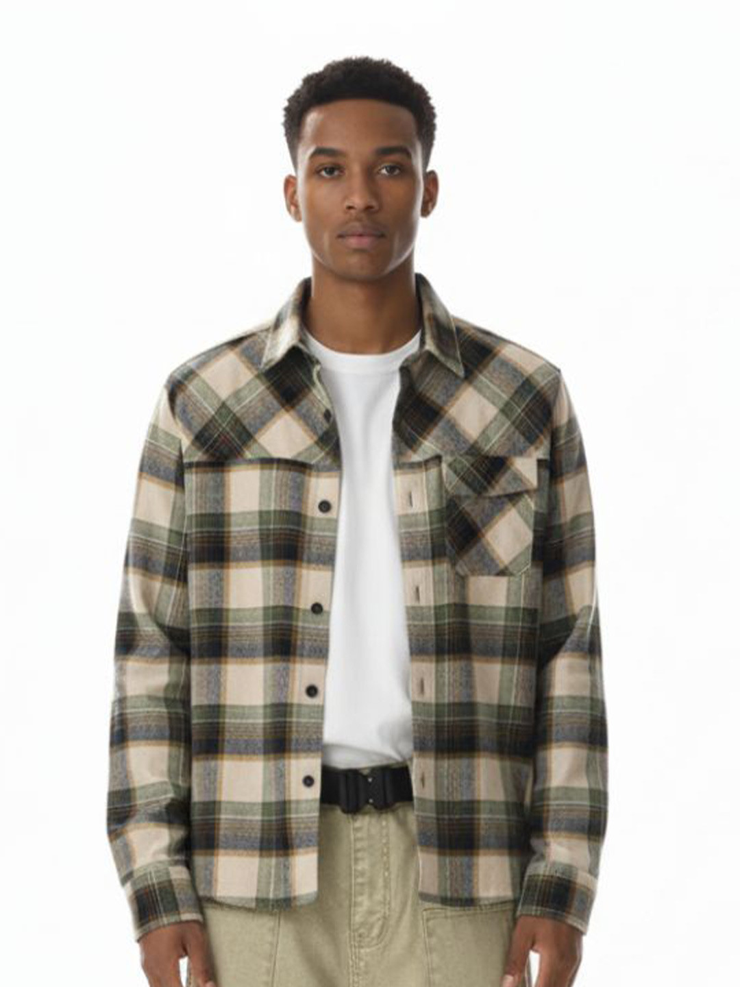 Urban Monkey Unisex Relaxed Fit Buffalo Checked Spread Collar Cotton Casual Shirt