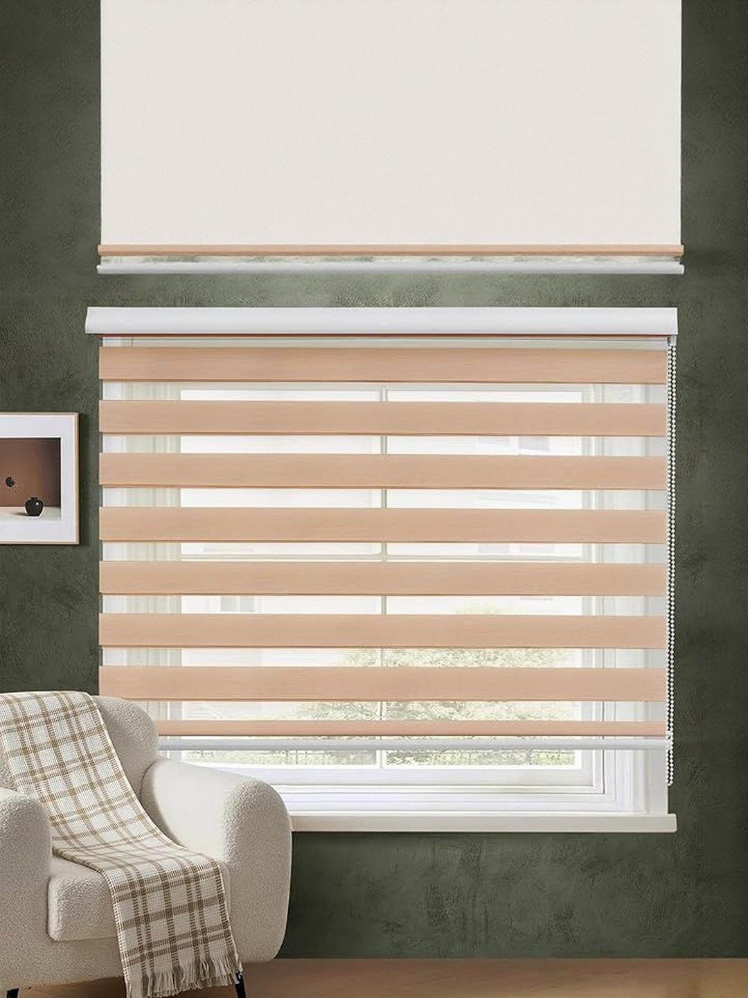 renpra outfit Cream-Coloured Adjustable & Waterproof Window Curtain