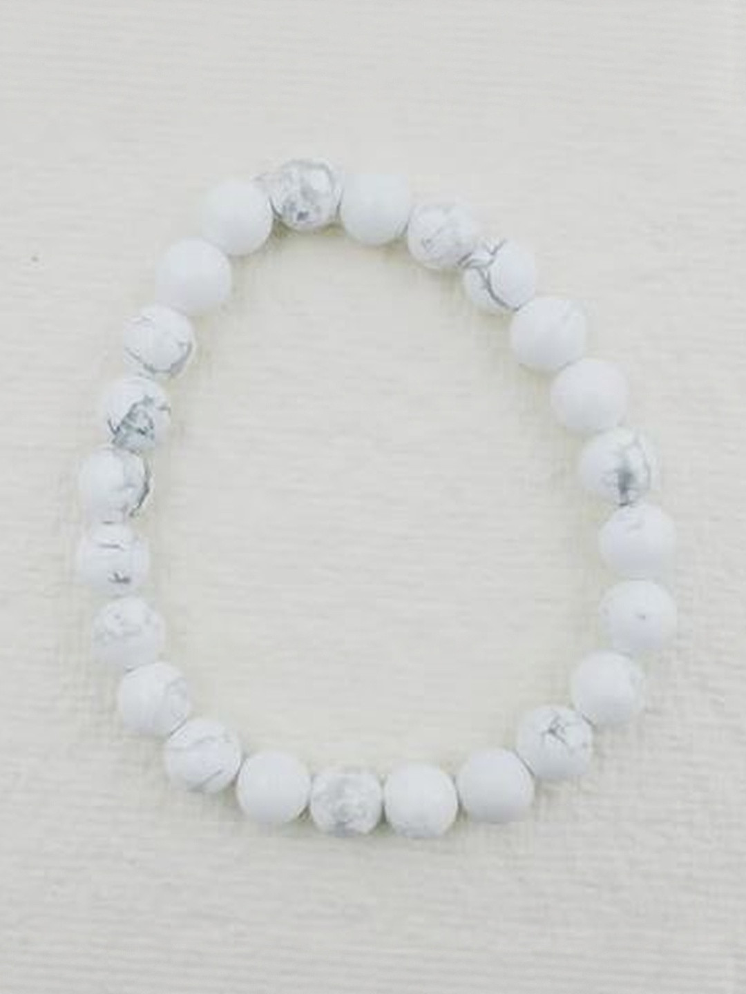 Devaara Unisex Ceramic Howlite Beaded Elasticated Bracelet