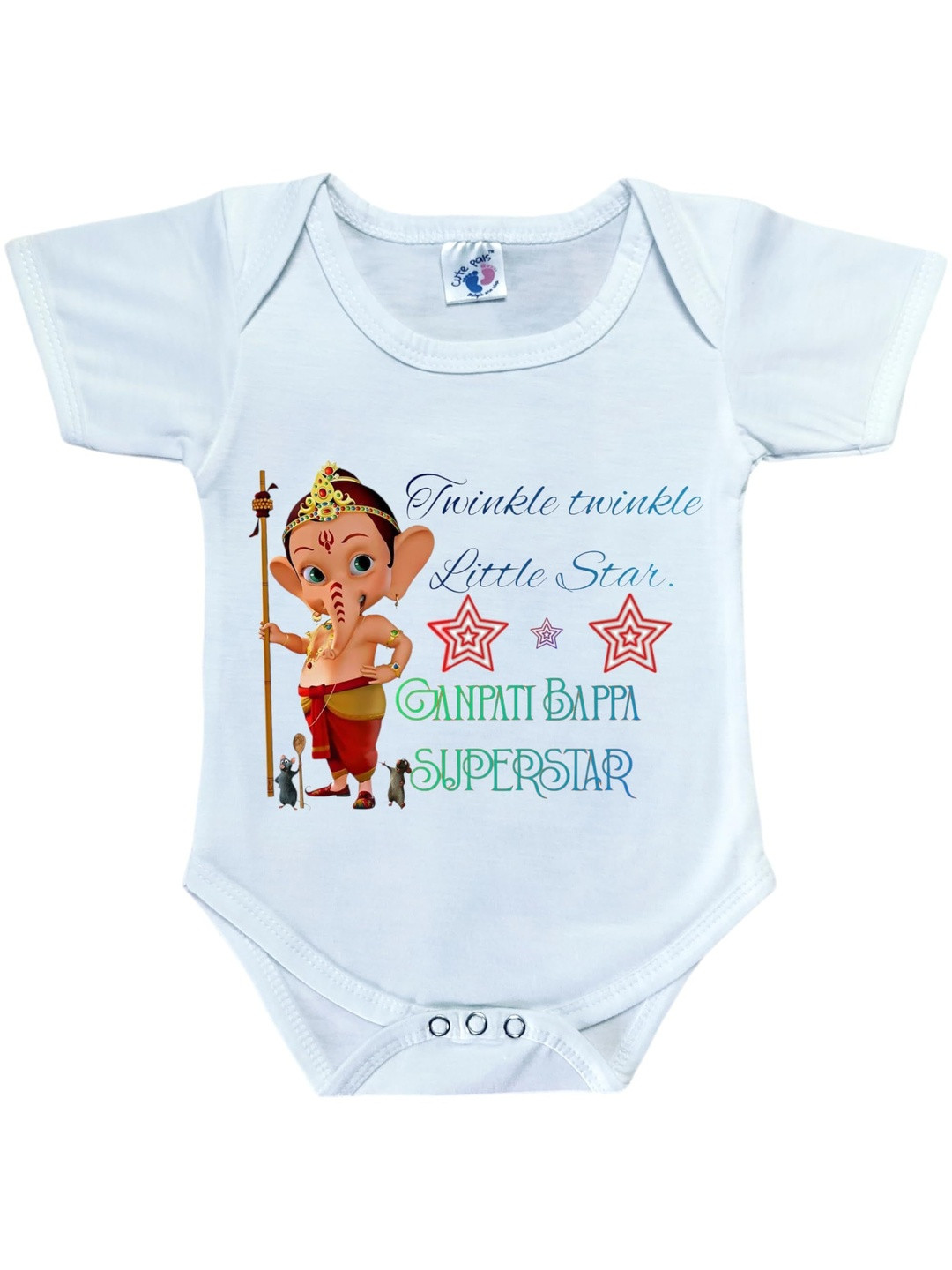 Cute Pals My 1st Ganesh Chaturthi Ganpati Printed Cotton Bodysuits