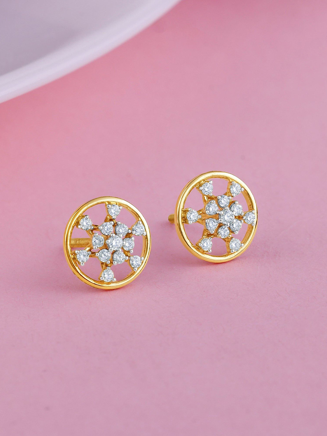 GIVA Gold Aurelle Diamond Earrings-1.7 gms