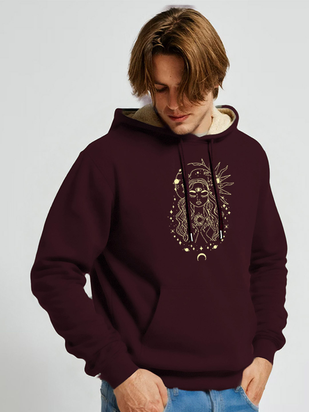 TOGS & TERRE Men Graphic Printed Hooded Long Sleeves Sweatshirt
