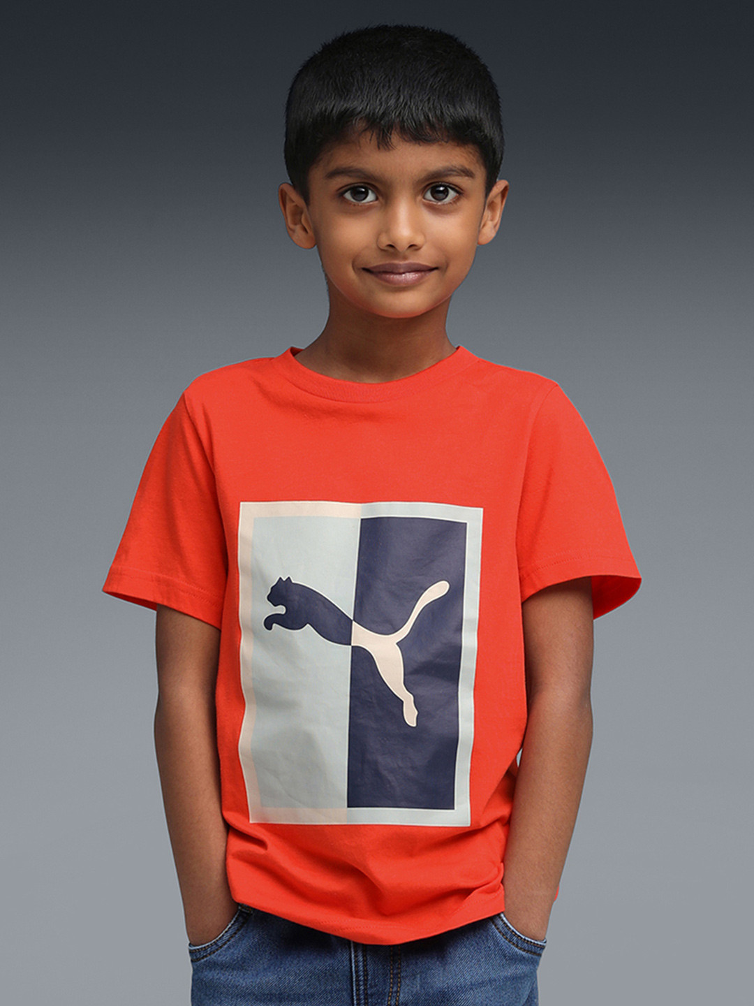 Puma Boys Box Graphic Printed Tee