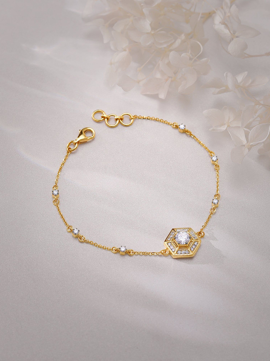 GIVA Gold Lithos Diamond Bracelet-3.09 gms