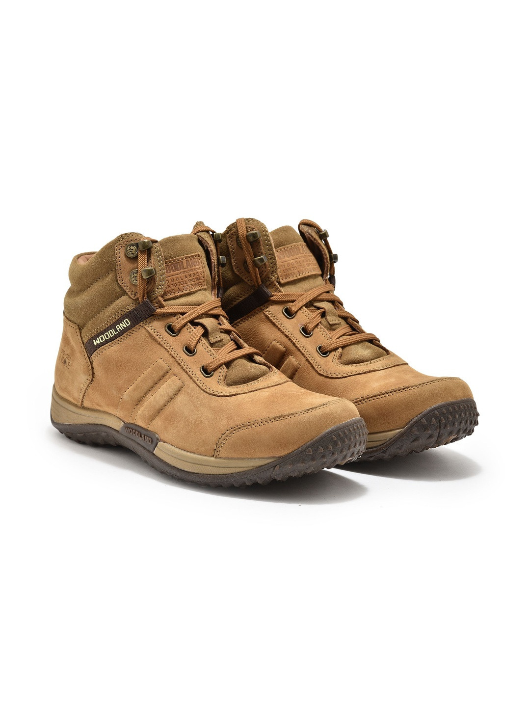 Woodland Men Lace-Ups Round Toe Mid-Top Trekking Shoes